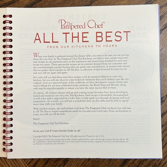 Pampered Chef Cookbook All The Best - Picture 2 of 4